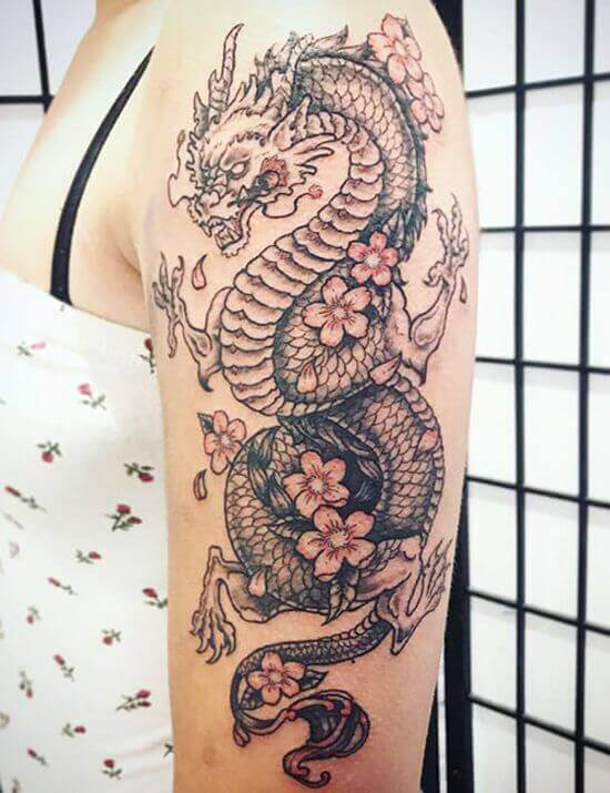 Best Japanese Dragon Sleeve Tattoo Designs 8