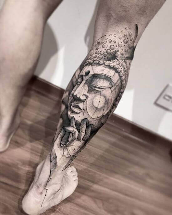 Buddha tattoo ideas on leg