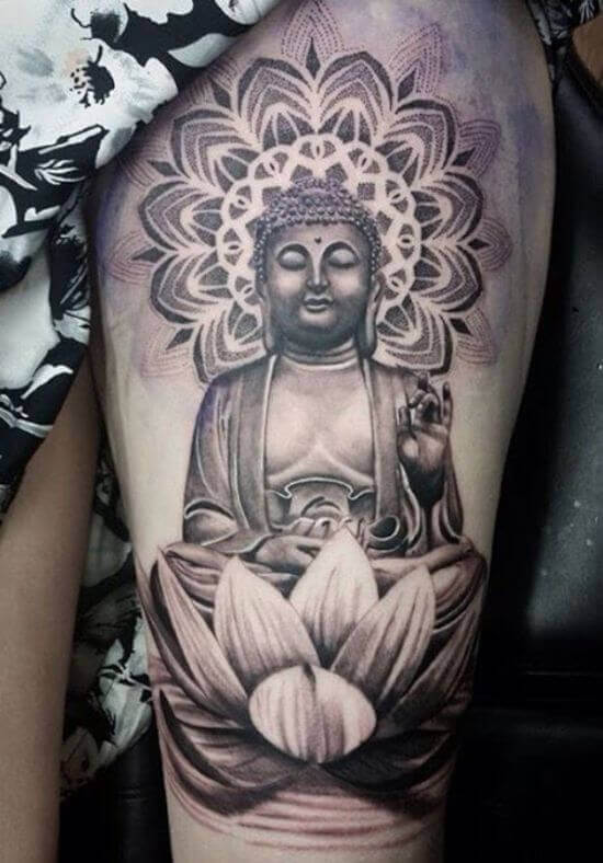 Buddhist prayer tattoos ideas for arm