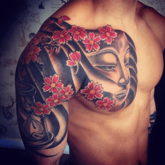 Cherry Blossom Buddha Tattoo Designs