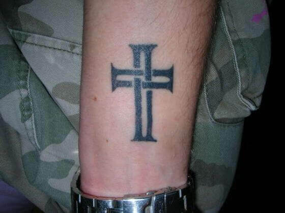 Crisscross Cross Tattoo