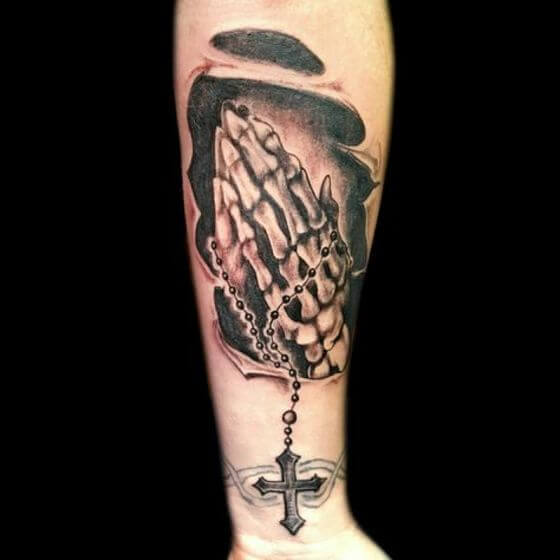 Cross Tattoo with Skeleton 18