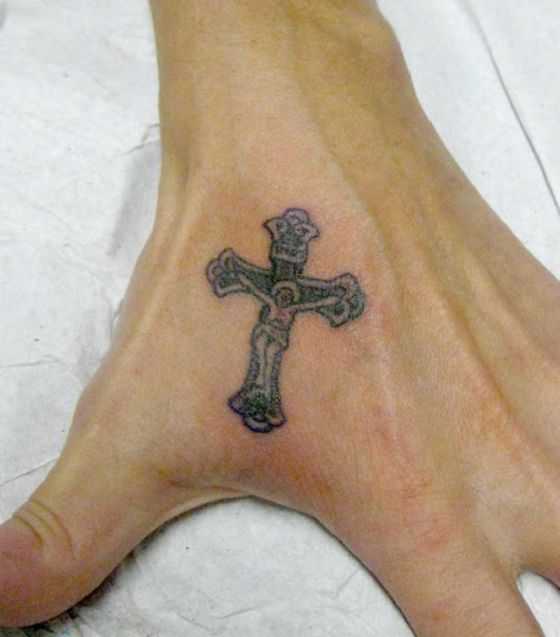 Small Cross Judas Priest Tattoo