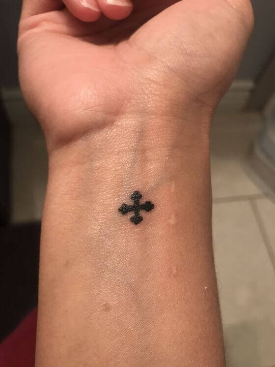 Tiny Coptic Cross Tattoo
