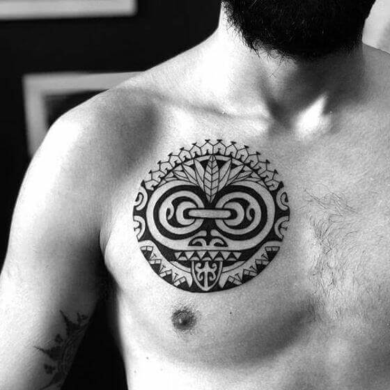 Best Maori Tattoo on Chest