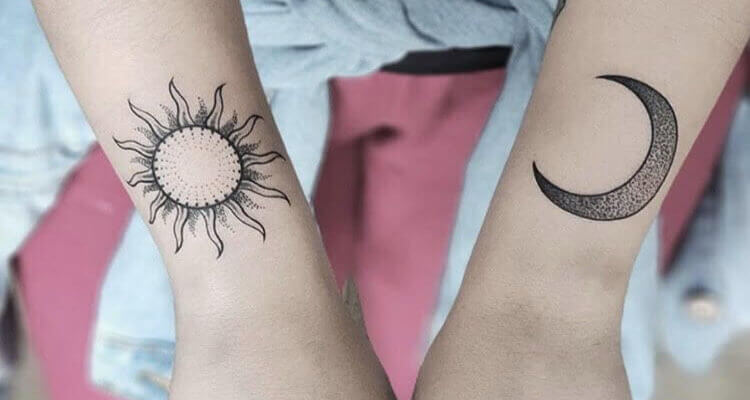 Best Sun and Moon tattoo on arm