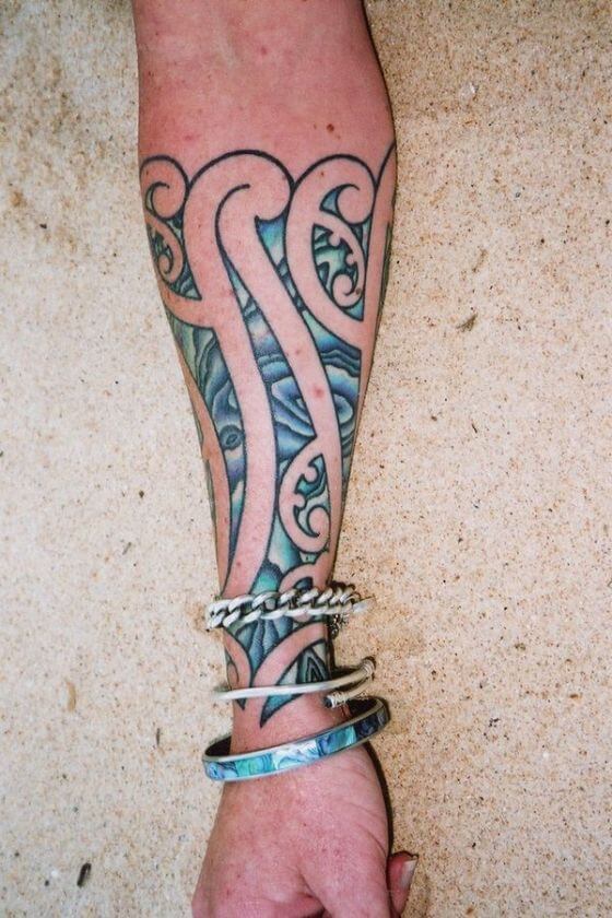 Colorful Maori tattoo
