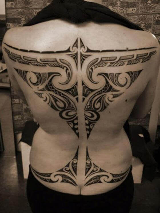 Full Back Tattoo Girl