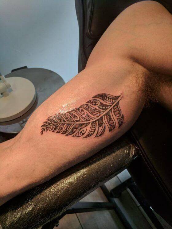 Leaf Maori Tattoo on Bicep