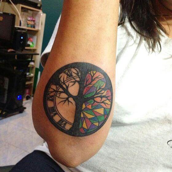 Symbol tattoo on arm