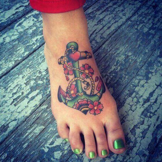 Anchor Foot tattoo designs