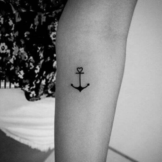 matching anchor heart tattoo