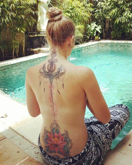 Best Anchor tattoo Designs on Women Back