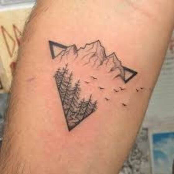 Best Trigonometric Mountain Tattoos