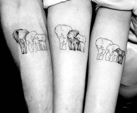 Elephant Family Tattoo Designs on arm (1)