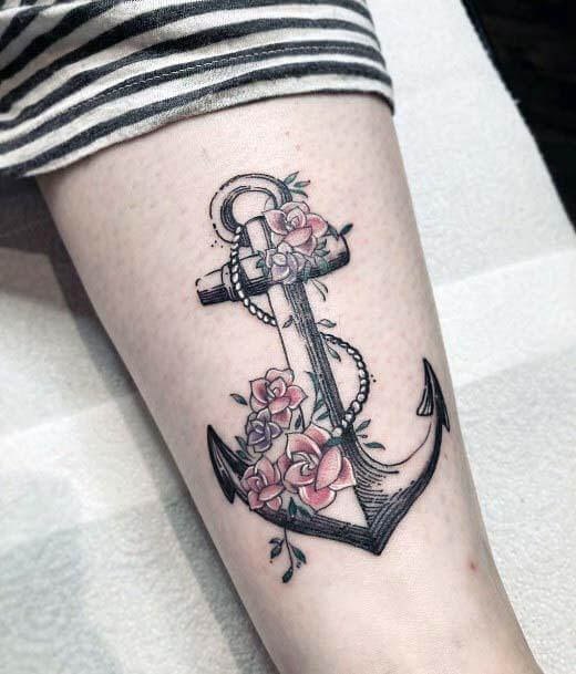 Feminine anchor tattoo