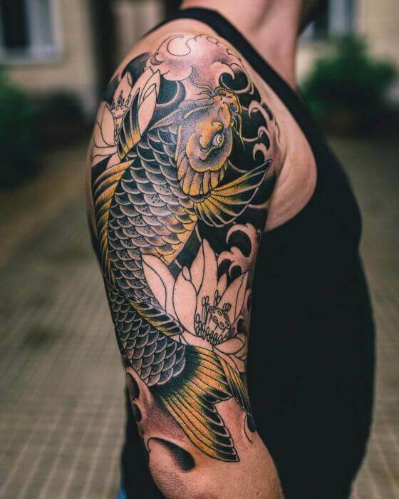 Koi Fish Tattoo designs on men forearm