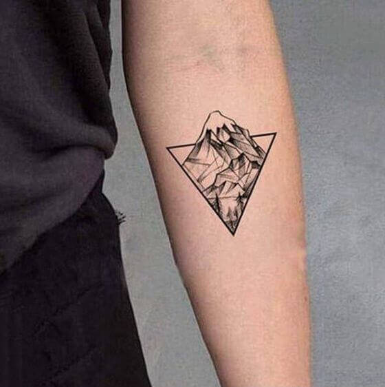 Mountains tattoo In A Triangle