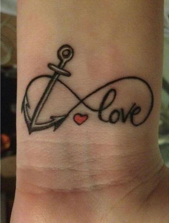 Wrist Anchor Love Tattoos 8