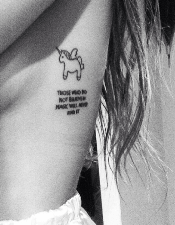 Best Unicorn with Quote Tattoo