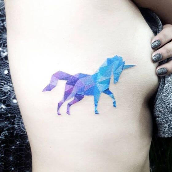 Blue Unicorn tattoo Designs