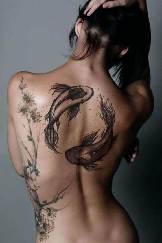 fish tattoo on back