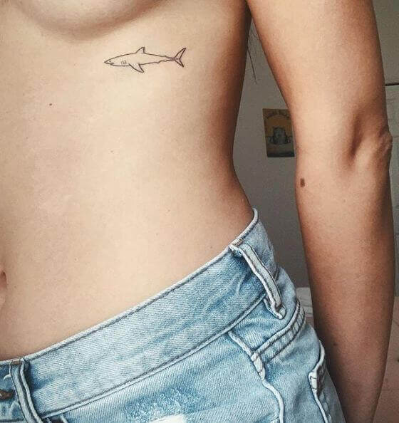 Outline Tattoo on under boob
