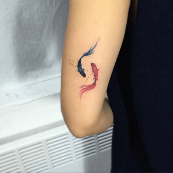 Pisces Fish tattoo ink 