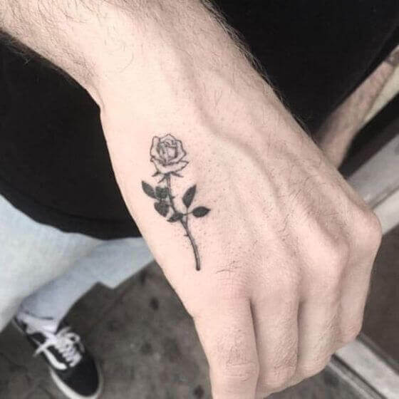 Small Rose Tattoo on Hand