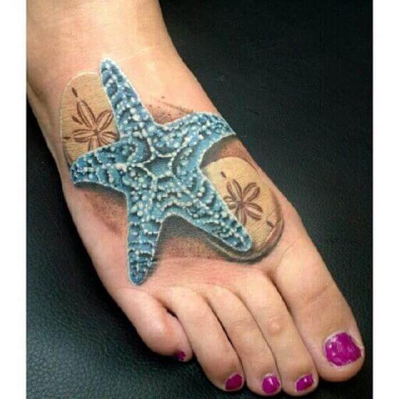 Starfish Tattoo on foot