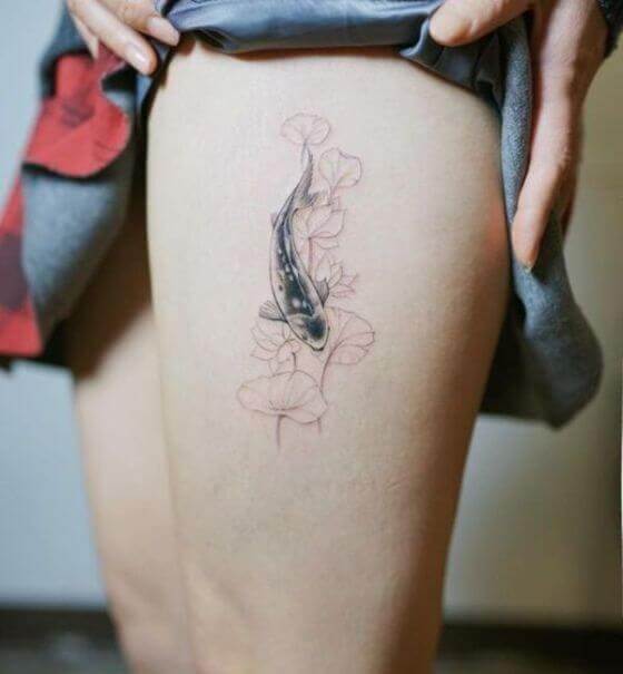 Thigh-fish-tattoo-women