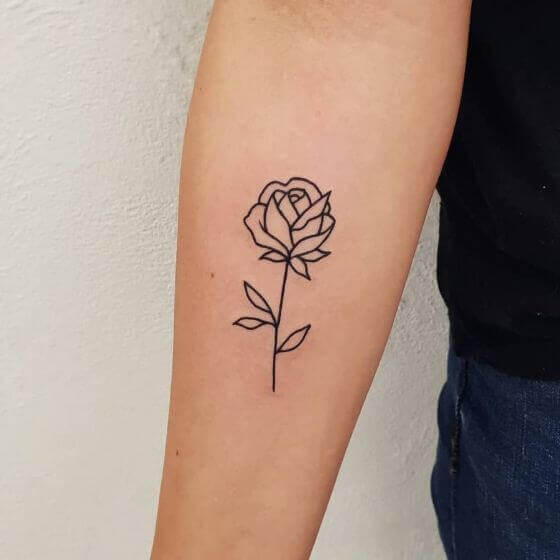 best forearm simple rose tattoo