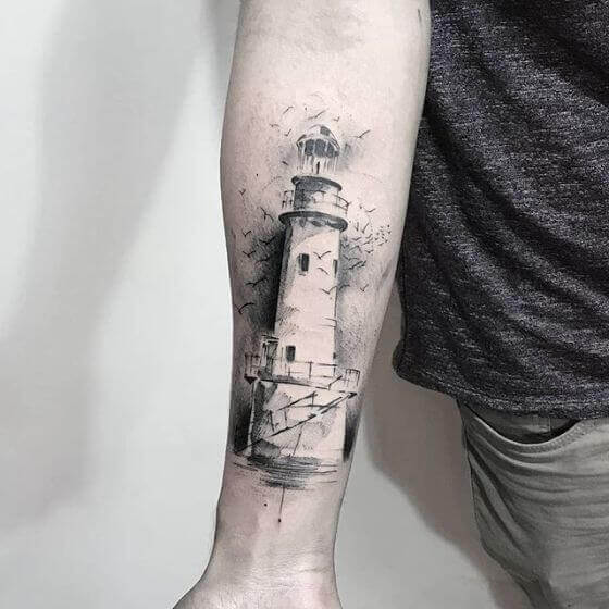 best lighthouse tattoo designs for men