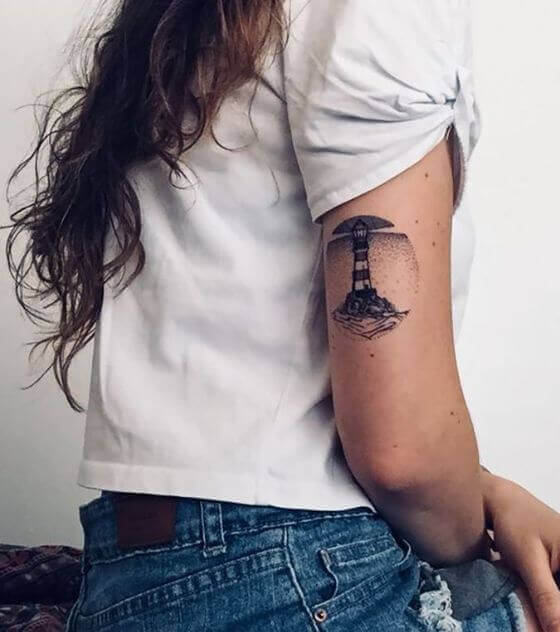 small lighthouse tattoos women