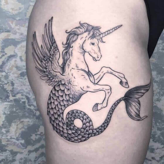 unique hip unicorn tattoo designs