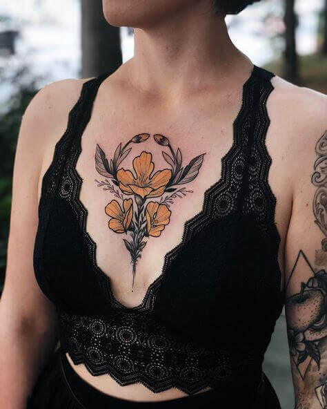 Chest tattooed girl