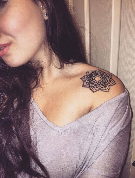 Female Mandala tattoo designs on shoulder