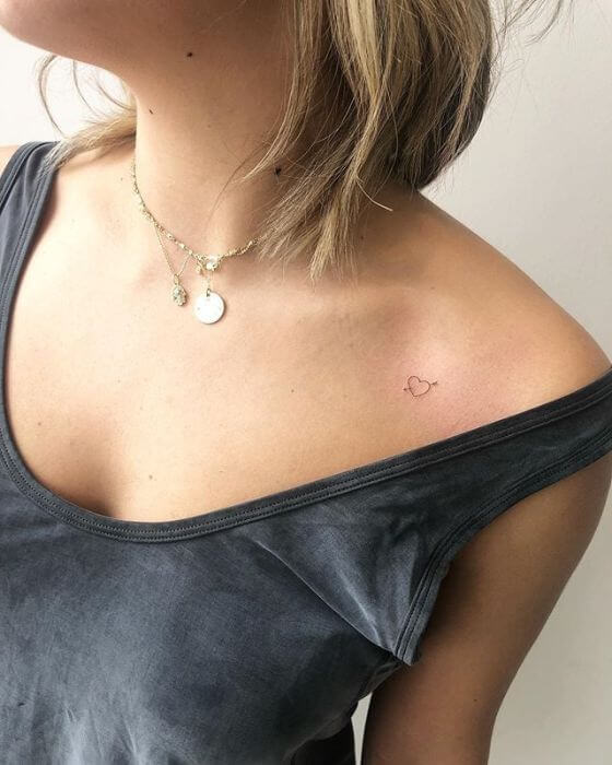 Female Tiny Tattoo desings on shoulder