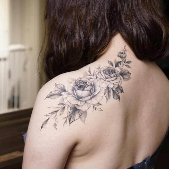 flower tattoo shoulder for women blackTikTok Search