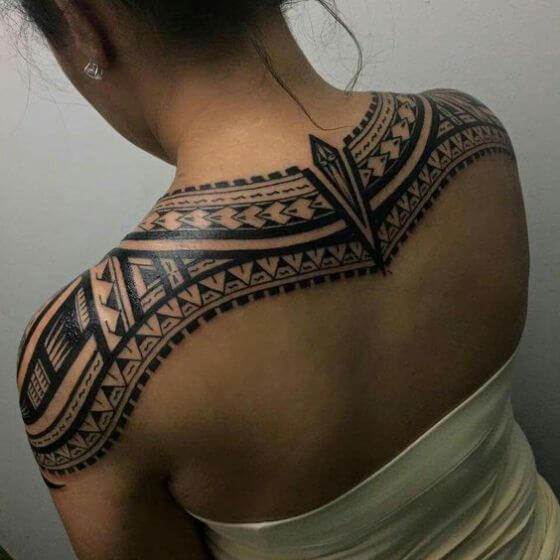 Maori Tattoo ink on shoulder