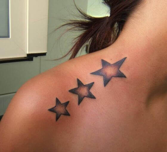 Shoulder Star tattoo for women
