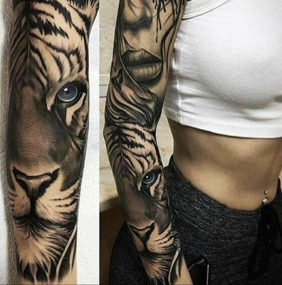 Tiger Tattoo Sleeve Women