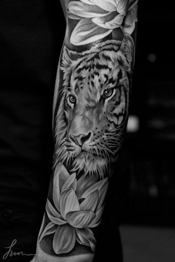 White Tiger tattoo sleeve