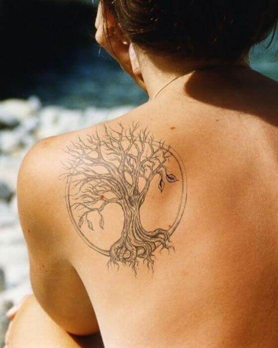 Wish Tree Tattoo on women shoulder