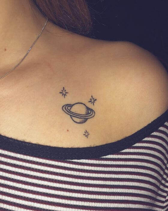 best female Minimalistic Tattoo on shoulder