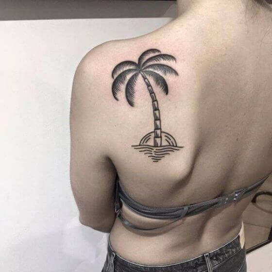 best female Palm Tree tattoo designs on shoulder
