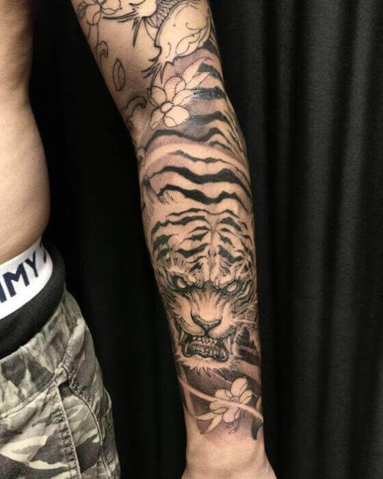 best tiger sleeve tattoos ideas for men