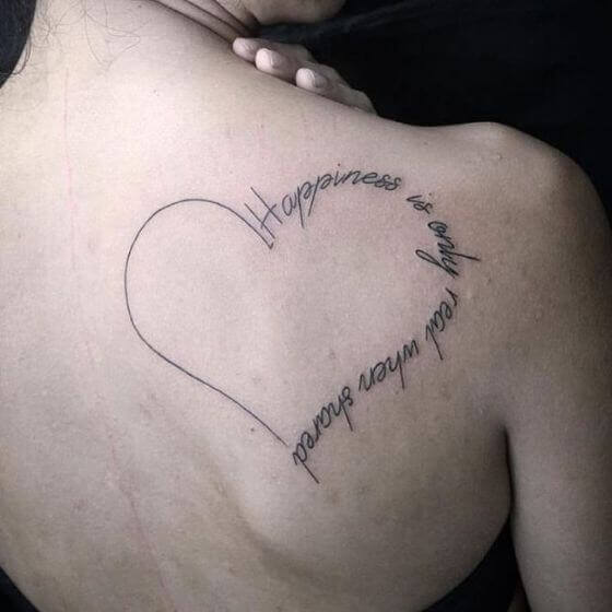 female Heart with Quote tattoo ideas