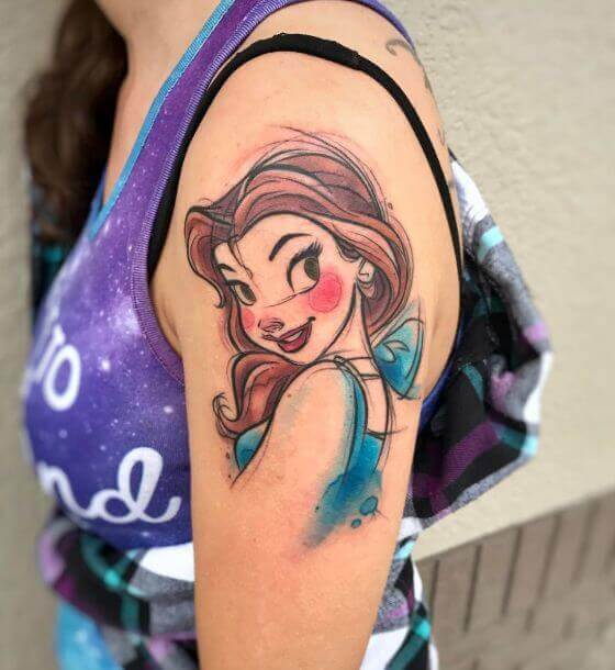 girl-Shoulder-Cartoon-Tattoo