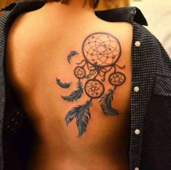 girl dream catcher tattoo designs on shoulder